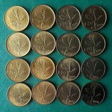 LOTTO 16 MONETE FDC DA ROTOLINO 20 LIRE QUERCIA - TUTTE ANNI DIFFERENTI