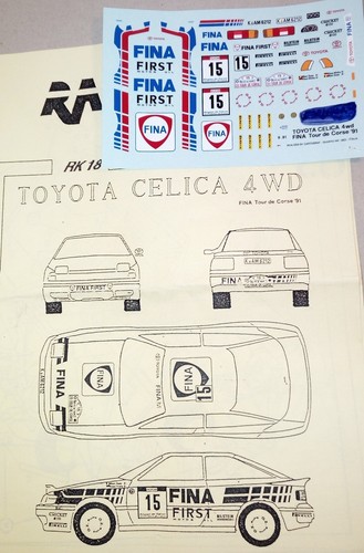 Decal toyota celica - 1/43,