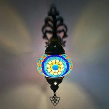 Applique da Parete in Mosaico Stile Tiffany – Lampada Artigianale Turca in Vet