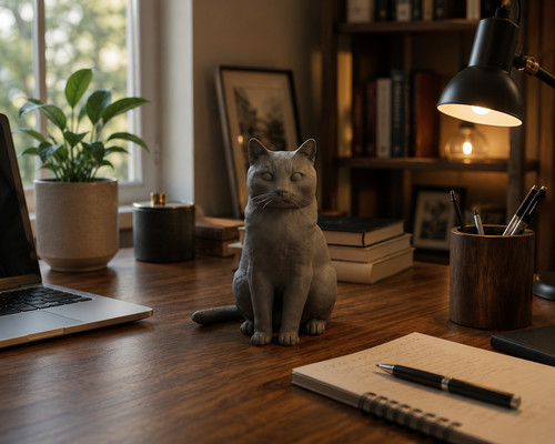 Statuetta gatto certosino