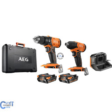 KIT AEG JP18I2-202C trapano a percussione+ avvitatore a impulsi