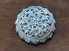 Porta Cipria da borsetta Argento 900 stile ed epoca Liberty