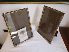 COPPIA VECCHIA CORNICE LEGNO QUADRO arredo porta foto ritratto menù vintage oro
