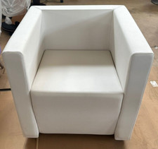 divanetto poltrona ad 1 posto in pelle bianca