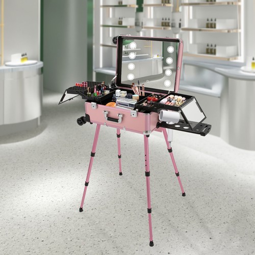 Valigia trucco rosa rolling - valigia,