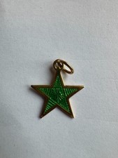 Ciondolo in oro giallo 18 k -  oro 750- stellina con smalto verde