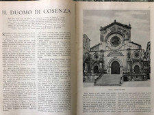 2 Articoli di stampa d'epoca 1940 11 foto 13 pag. Duomo Cosenza Lorenzo Delleani
