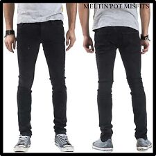 jeans meltin pot uomo Elasticizzati Pantaloni a Denim Slim Fit Skinny Vita Bassa