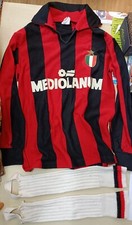 MAGLIA CALCIO CASA AC MILANO ITALIA 1989/1990 Bambino LUNGA Con Scaldamuscoli