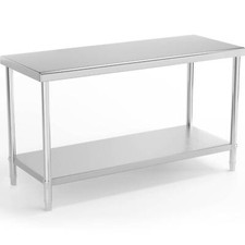 Tavolo Inox Banco Da Lavoro Cucina 230kg Professionale Inossidabile 150 x 60 cm