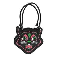 Borsa Sourpuss gatto spaventato nero e rosa