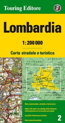 Lombardy carta stradale - lombardy, e