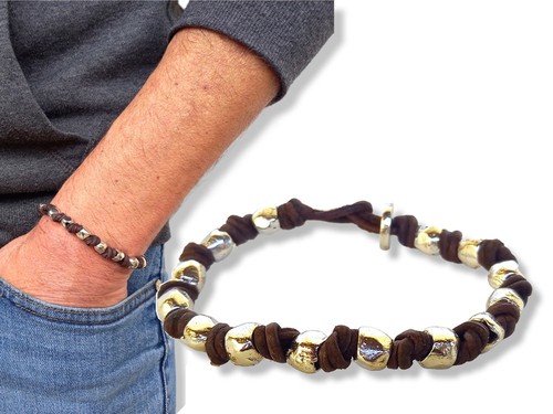 Bracciale uomo cuoio - uomo, grezzo
