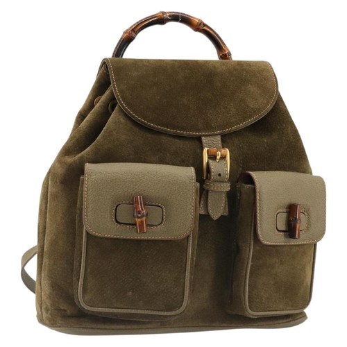 Gucci zaino scamosciato cachi - gucci,