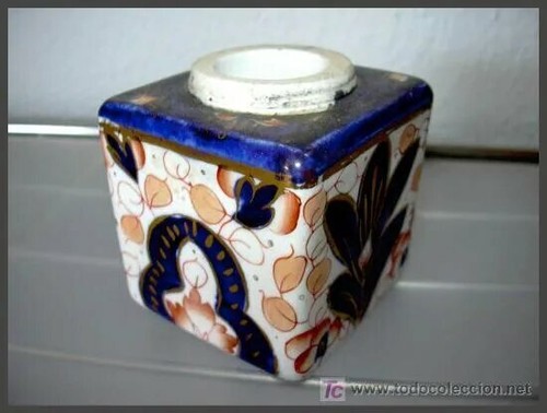 Antiguo tintero ceramica siglo - antiguo,