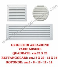 GRIGLIE DI AERAZIONE IN ABS RETTANGOLARI QUADRATE TONDE GRIGLIE VARIE MISURE