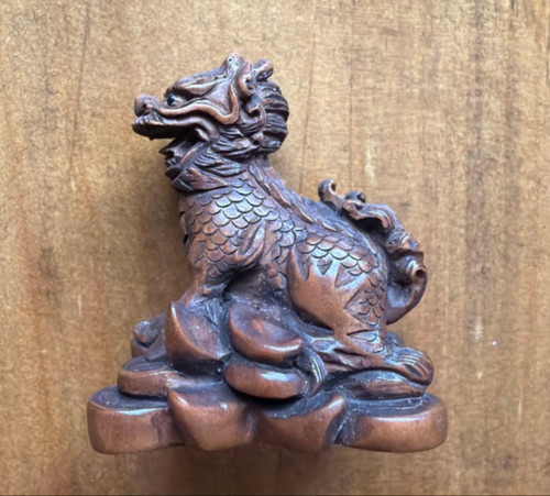Drago netsuke legno di - drago,