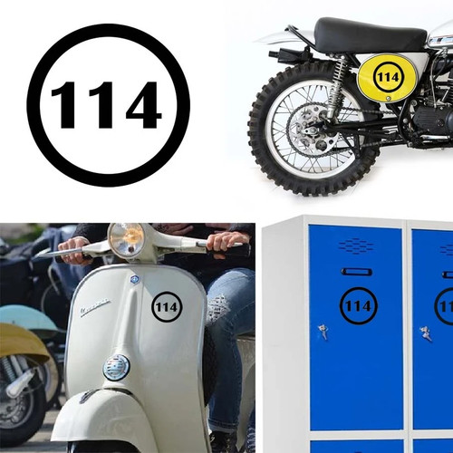 Numero 114 adesivo in - v1,,