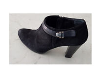 Stivaletto basso donna  tacco alto pelle camoscio nero Manas Nr. 38