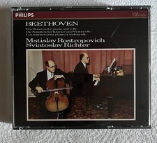 Beethoven Cello Piano Sonatas Rostropovich Richter 2 Cd Philips WG