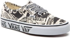 Scarpe Vans Authentic Slip-On Vncl Sneakers Uomo Tessuto Bianco/Nero
