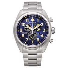 Orologio Uomo CITIZEN SUPERTITANIO AT2480-81L Chrono Titanio Blu Eco Drive
