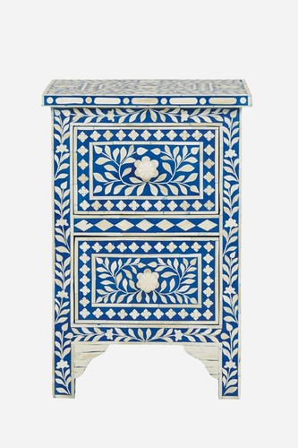 Tavolino notturno blu vintage - blu,