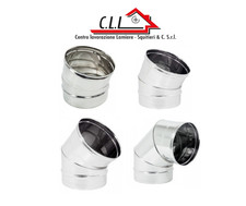 CURVA GOMITO CANNA FUMARIA Acciaio INOX 304 - 15° 30° 45° 90°-ø80-450 - Stufa