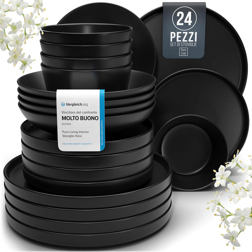 Piatti terraglia neri set - di,