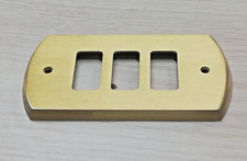 ELETTRICITA'  PLACCA COPRI INTERRUTTORE IN OTTONE - SATINATO  LUCIDO 3 POSTI