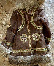 Giaccone Ricamato In Montone, Anni 70
