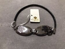 Bracciale Roberto Giannotti Angeli Argento 925 Zirconi Bianchi E Neri Pelle 