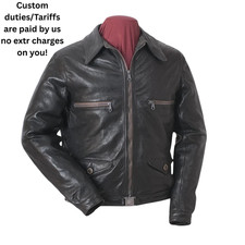 Giacca pelle uomo militare