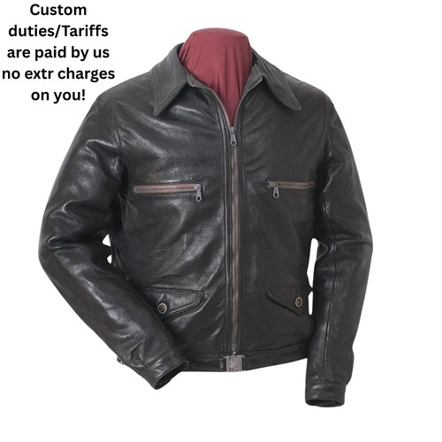 Giacca pelle uomo militare
