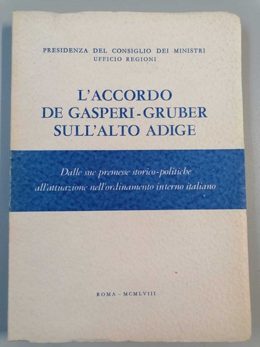 Accordo gasperi gruber - de, gasperi-gruber