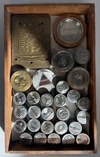 LOTTO 31pz MARCATORI PERSONALIZZATI PUNZONI STAMPI TIMBRI FERRO OTTONE RAME '900