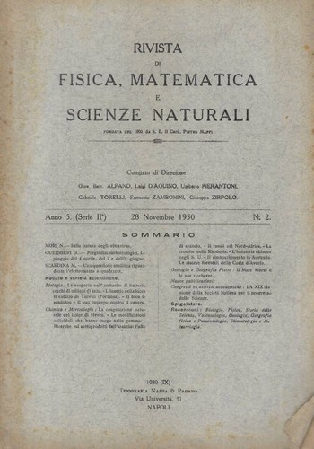 Rivista fisica matematica - fisica,,