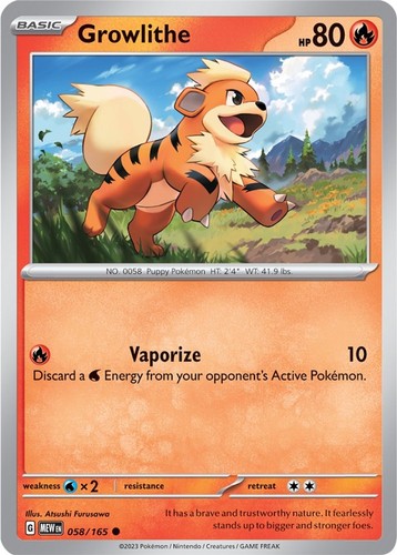 Growlithe 058 165 - growlithe, ologramma
