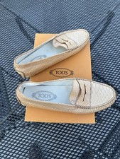 Originale Donna Tod's Mocassino Vera Pelle Pitone Misura 39 1/2 Made in Italy