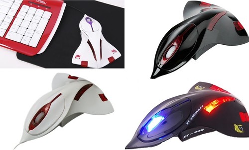 Mouse ottico usb astronave - 3d,
