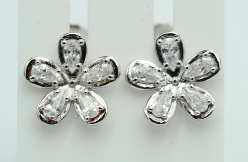 Orecchini fiore zirconi - orecchini, 10