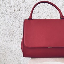 BORSA MEDIO GRANDE BORDEAUX ROSSO MESSAGEBAG VALIGETTA BAULETTO STILE ZARA 