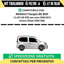 Tagliando per RENAULT Kangoo BE BOP 1.5 dCi 66 kw Diesel 2009-2012 - 6 Lt di ...
