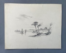 Paesaggio lacustre, disegno