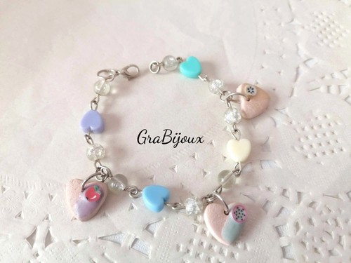 Bracciale cuoricini multicolo