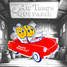 Plaque émaillée ESSO happy