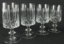 Servizio Set 4 Bicchieri Coppe Calice in Vetro Cristallo Molato Vintage Design