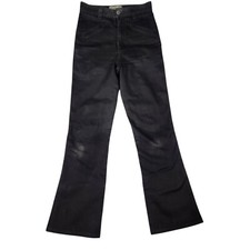 Fiorucci Jeans donna taglia 25 Edie anni 70 svasato nero pantaloni denim vita alta