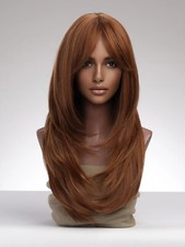 Parrucca Rosso Rame Capelli Lisci Parrucca Ramata,Parrucca Rame  Lunga Liscia