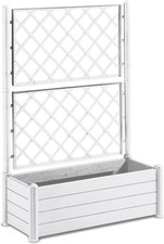 Fioriera Rettangolare 100X43X142H Cm Con Grata Divisorio Separè E Porta Vaso Bia